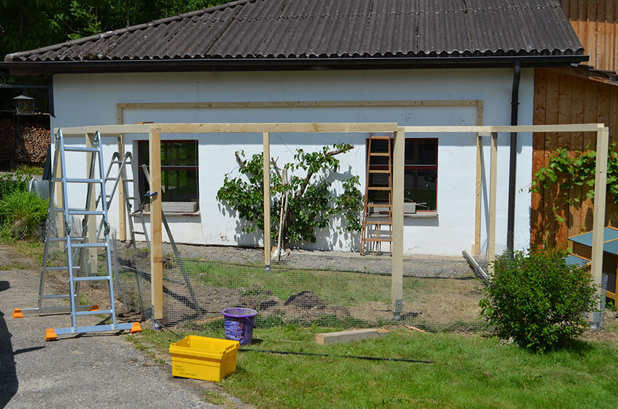 Neubau Kaninchengehege